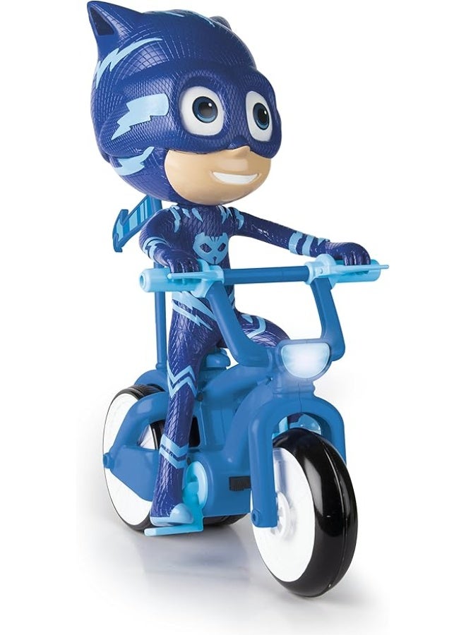 IMC Toys PJ Masks RC Catboy Wheelie Bike — Remote Control Motorcycle with 360° Spins, Working Front Light & Catboy Figure for Toddlers Age 2+ (35 cm) - Image 1