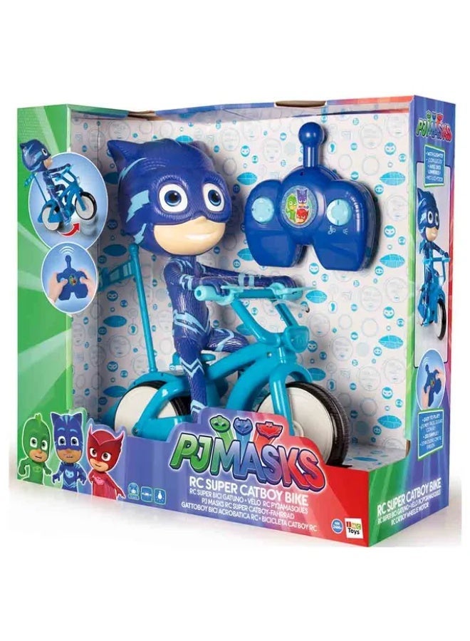 IMC Toys PJ Masks RC Catboy Wheelie Bike — Remote Control Motorcycle with 360° Spins, Working Front Light & Catboy Figure for Toddlers Age 2+ (35 cm) - Image 2
