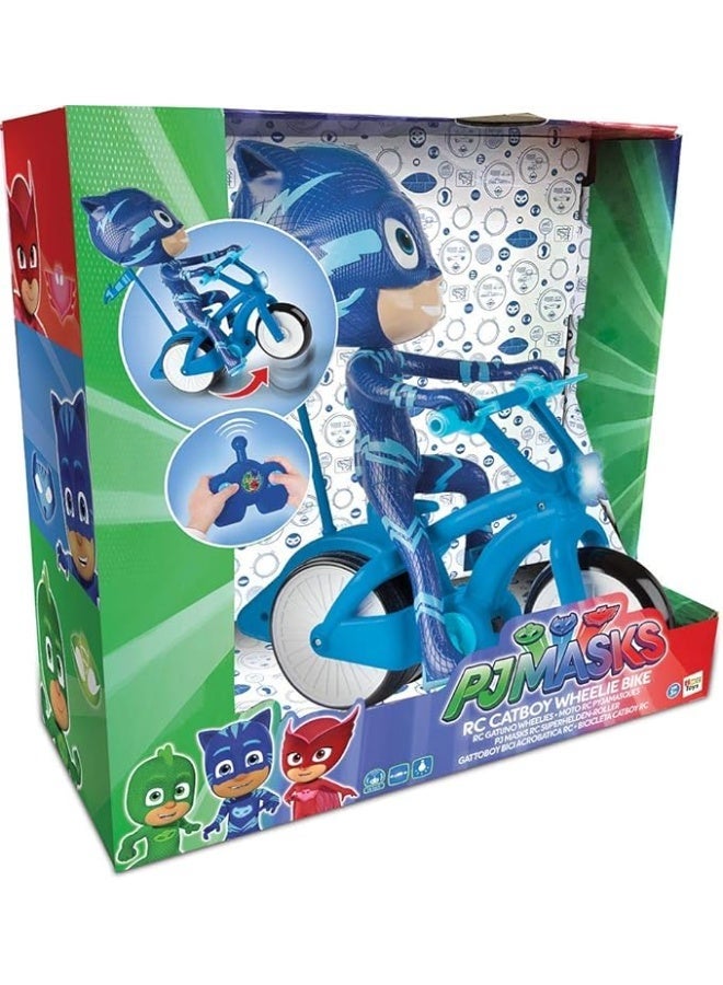 IMC Toys PJ Masks RC Catboy Wheelie Bike — Remote Control Motorcycle with 360° Spins, Working Front Light & Catboy Figure for Toddlers Age 2+ (35 cm) - Image 4