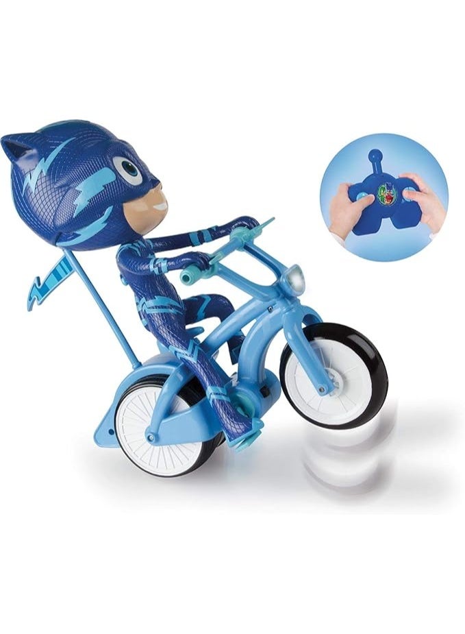 IMC Toys PJ Masks RC Catboy Wheelie Bike — Remote Control Motorcycle with 360° Spins, Working Front Light & Catboy Figure for Toddlers Age 2+ (35 cm) - Image 5
