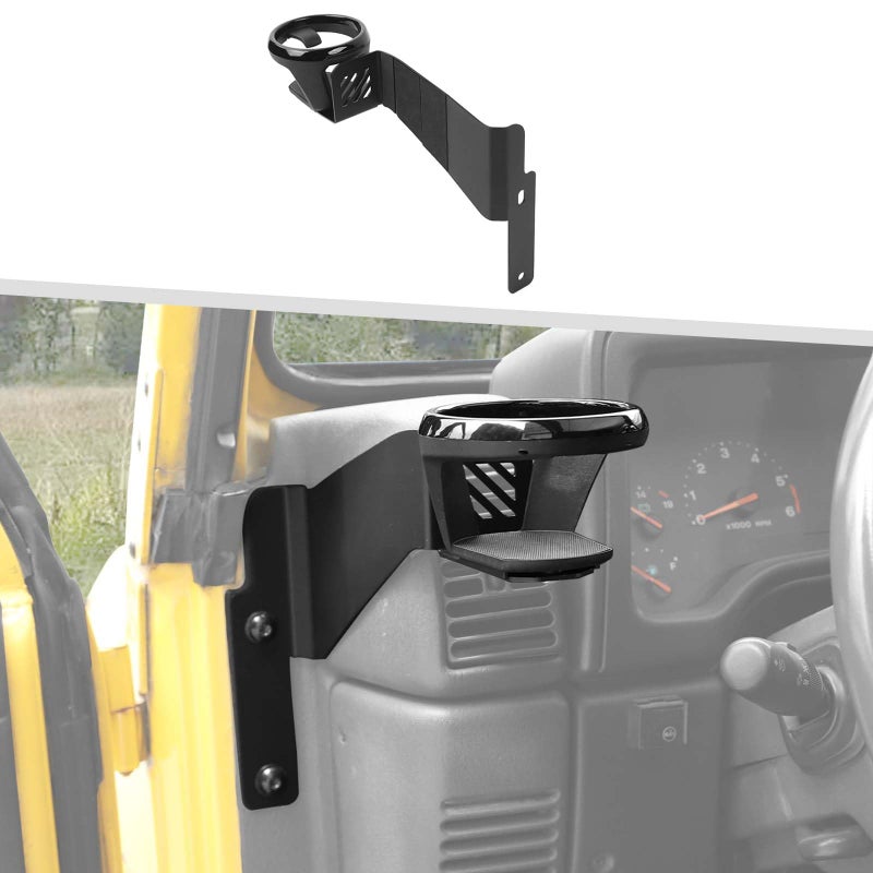 Jimen 1PC Door Drink Cup Holder Fit for Jeep Wrangler TJ 1997-2006, Driver Side - Image 1