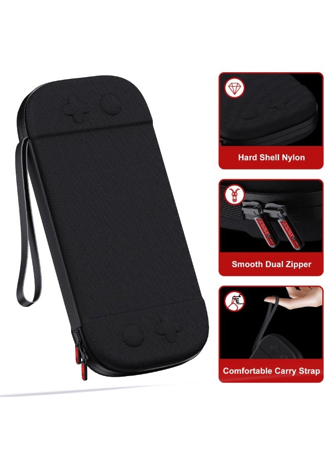 ألعاب ستارترك حقيبة حمل لوحدة تحكم نينتندو سويتش 2 2025، حقيبة حمل لوحدة تحكم سويتش 2 2025، حقيبة صلبة للسفر مع 12 فتحة لبطاقات الألعاب وواقي شاشة واحد، حقيبة حماية لوحدة تحكم سويتش 2 وملحقات الألعاب - Image 5