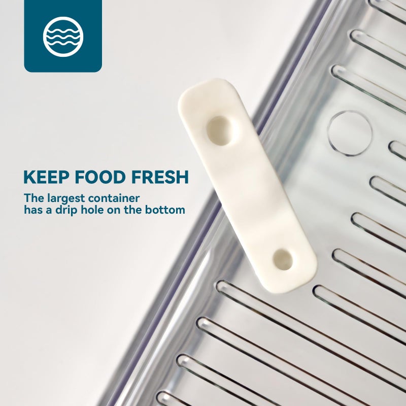 Luckore 10 Pack Clear Fridge Organizer, Stackable Refrigerator Organizer Bins with Lids, Fridge Storage Containers for Kitchen, Food, Cabinets, Fruits, Vegetables, Cereals - Image 4
