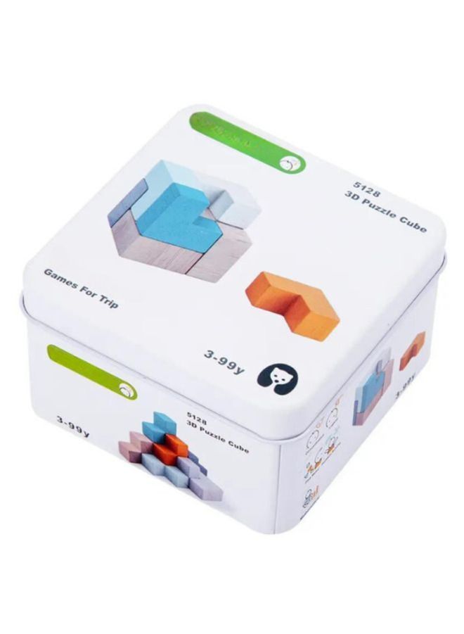 Wooden Brain IQ Training Puzzle in tin box Counting Toys for Kids Mathematics Math Diy Toys, 3D Puzzle Cube - Image 1