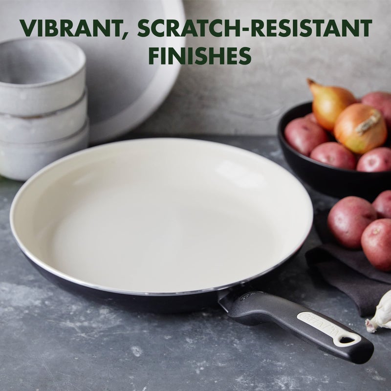 GreenPan Rio Healthy Ceramic Nonstick 12" Frying Pan Skillet, PFAS-Free, Dishwasher Safe, Black - Image 5