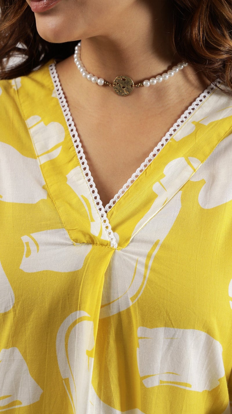 Label Flavia طقم كوردز أصفر للنساء - Image 4