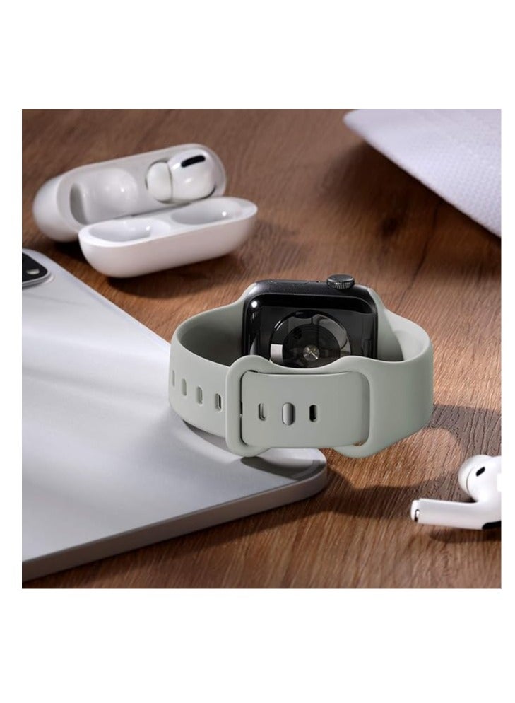 Strap Silicone Band For Apple Watch 45mm / 44mm / 42mm /49mm Series 1/2/3/4/5/6/7/8/SE Replacement Strap Wristband Bracelet Compatible with 45 mm/ 44 mm / 42 mm/49mm - Image 3