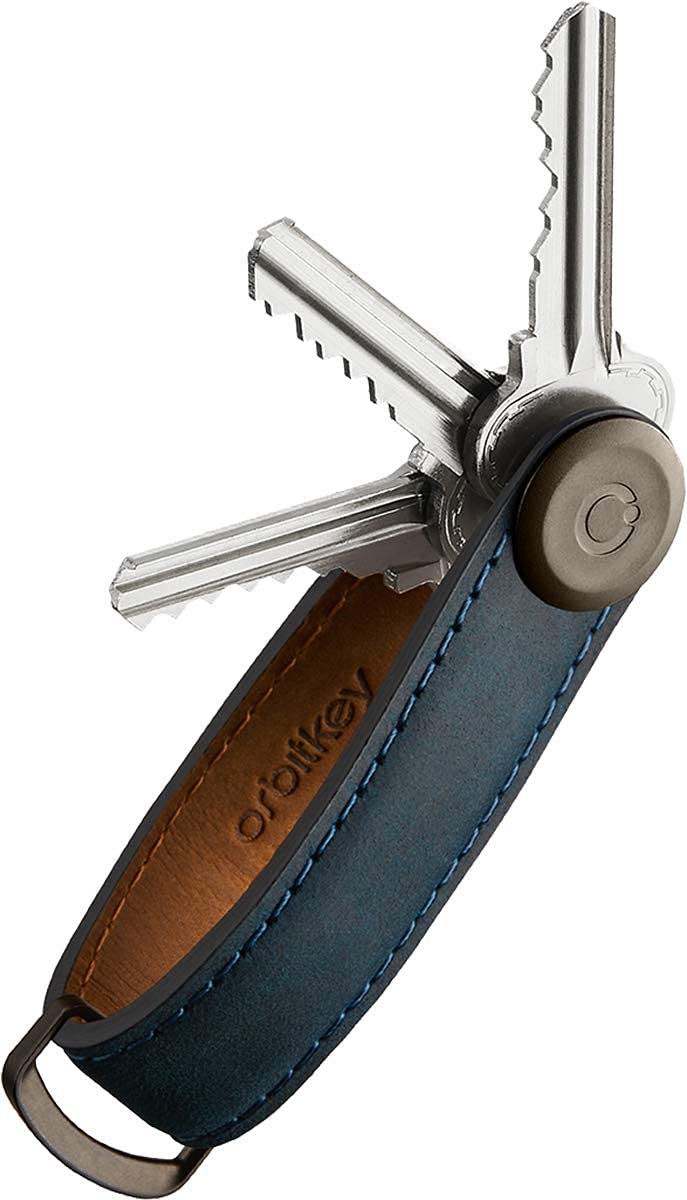 Orbitkey Orbitkey Crazy Horse Leather Key Organizer | Holds up to 7 Keys, Marine Blue  - Image 1