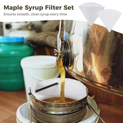 Homaisson 18 PCS Maple Syrup Filters Set 3 Pcs Heavy Duty Boiling Filters  15 Pcs Thin NonWoven Fabric Pre Filter Deep ConeShaped Strainers for Syrup Oil Coffee Home or Commercial Use 1 Qt - Image 5