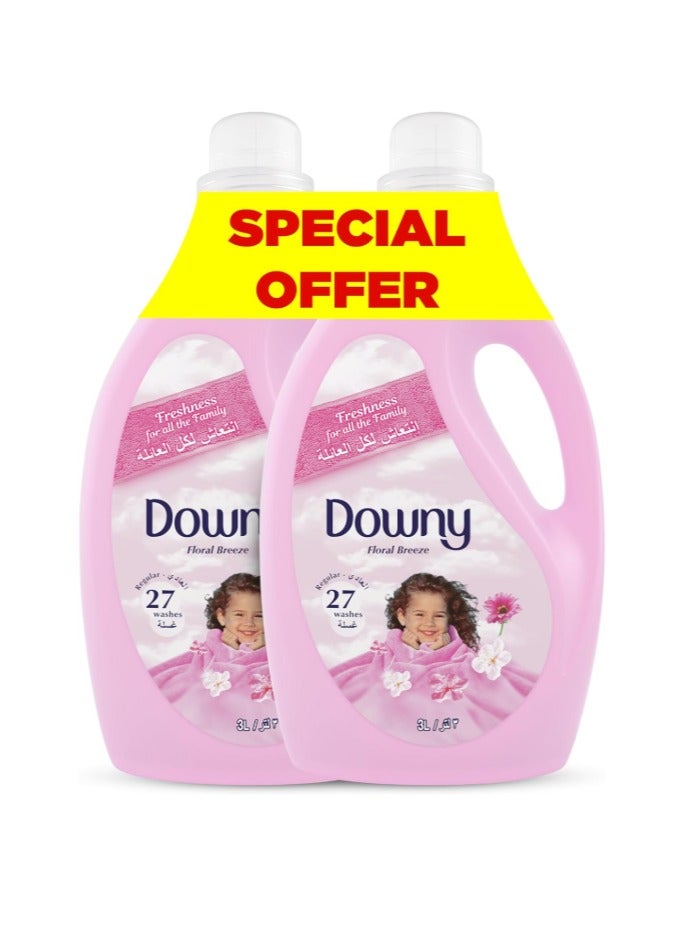 Downy Downy Regular Fabric Softener, Floral Breeze 3L x 2 Dual Pack - Image 1