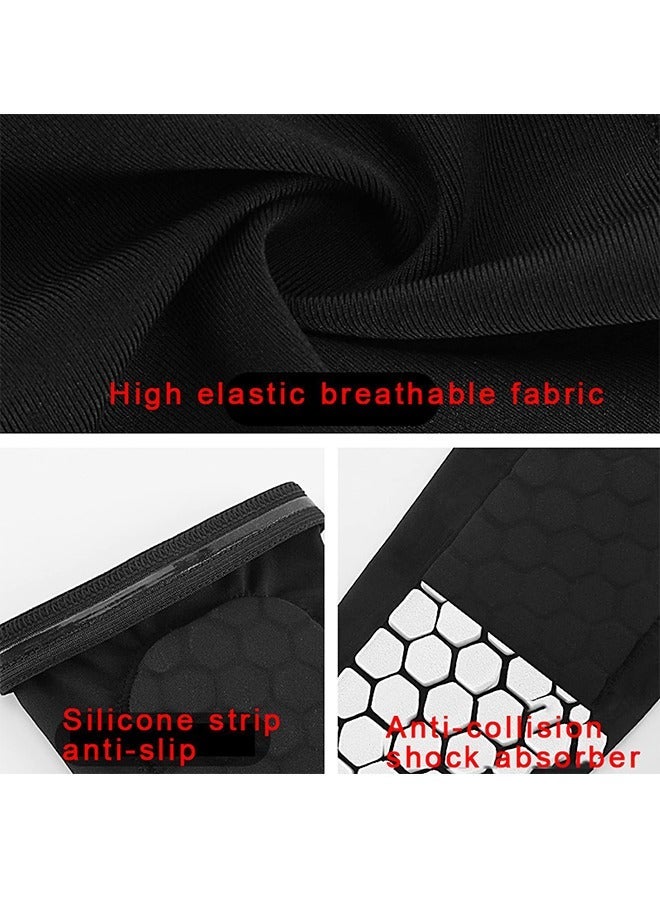Generic 1 Pair Soccer Shin Guards, Football Shin Guard Socks Sleeves with Foam, Calf Compression Sleeve Honeycomb Pads, Child Calf Protective Gear Soccer Equipment, Shin Pads for Kids Youth Adult, Black L  - Image 5