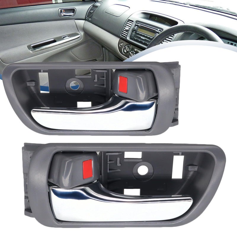 OEMASSIVE 2Pcs Interior Door Handles for Toyota Camry 20022006 Left Right Camry Door Handle 6920633030 6920533040 Front Rear Driver Passenger Side Inner Handle Replaces 69206AA021Grey Chrome
