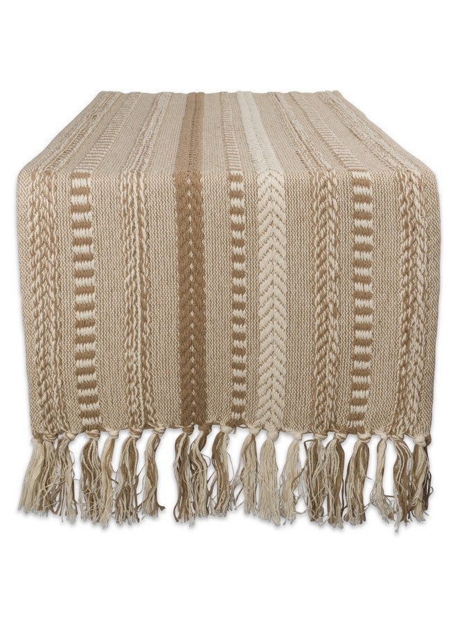 DII CAMZ38883 Stone Braided Stripe Table Runner 15 x 72 - Image 1