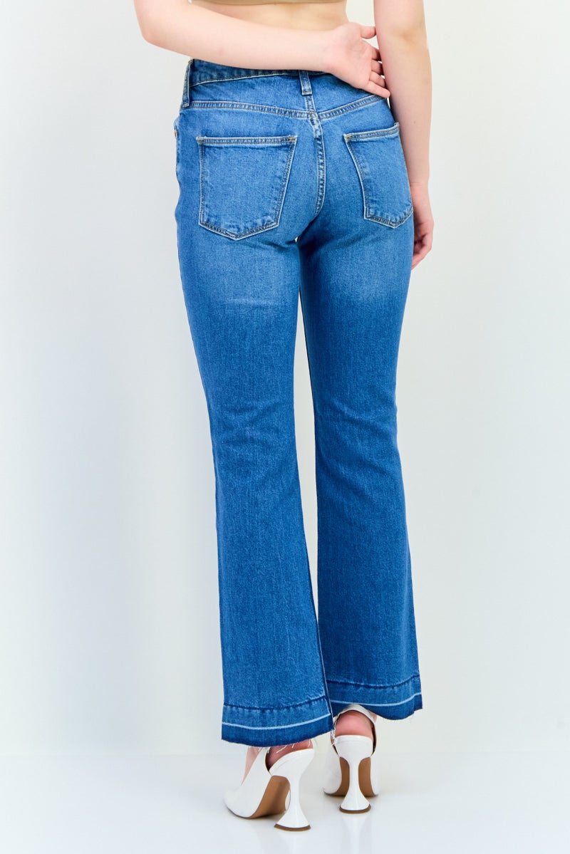 Universal Thread جينز نسائي بقصة بوت كات مغسول وقابل للتمدد، أزرق - Image 3