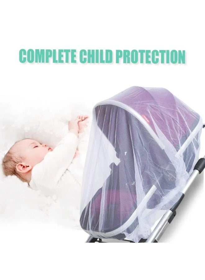 ناموسية لعربة الأطفال، شبكة سرير، ناموسية سفر، أسرّة أطفال، ساحات لعب، وسرير صغير محمول (أبيض). - Image 2