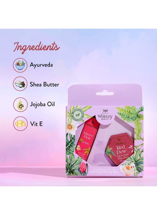 Whimsy Beauty 2 Pcs Organic Lip Colors Combo for Girls|Safe liquid lipstick|Lip gloss for young girls|Hydrating and Nourishing Lip Cheek Tint, Non-sticky & Lightweight Lip Gloss|Girls Lipcarr - Image 3