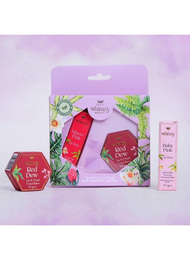 Whimsy Beauty 2 Pcs Organic Lip Colors Combo for Girls|Safe liquid lipstick|Lip gloss for young girls|Hydrating and Nourishing Lip Cheek Tint, Non-sticky & Lightweight Lip Gloss|Girls Lipcarr - Image 2