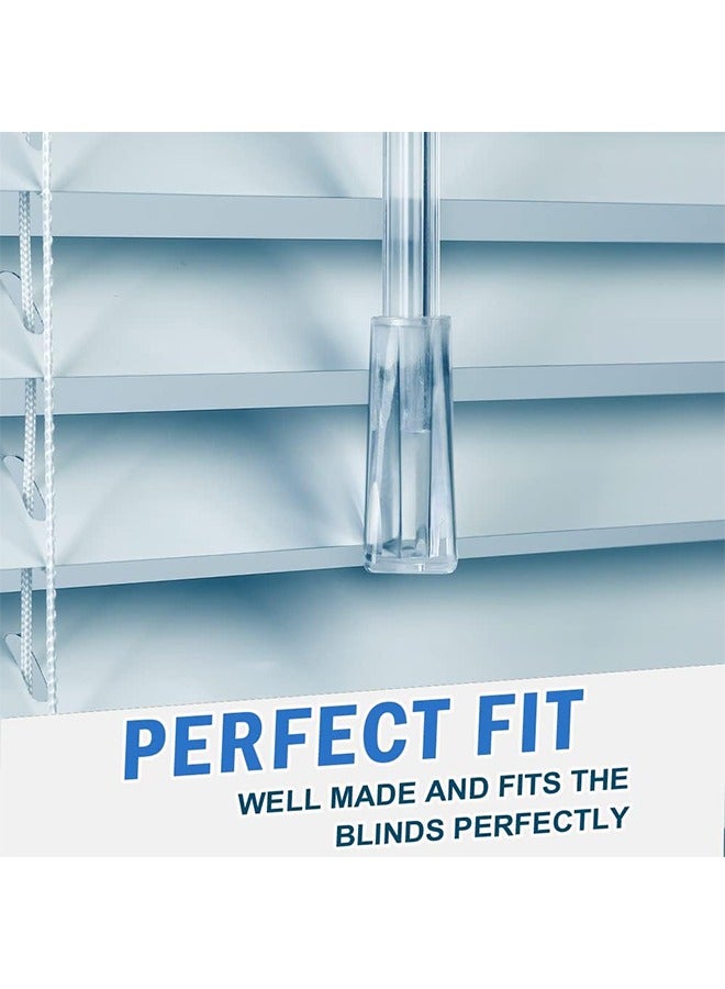 أخبار 6 قطع 17 بوصة عصا ستائر عمودية قطع غيار مع خطاف ومقبض بلاستيكي شفاف لفتح الستارة عصا ستائر نافذة طويلة قضيب إمالة - Image 5