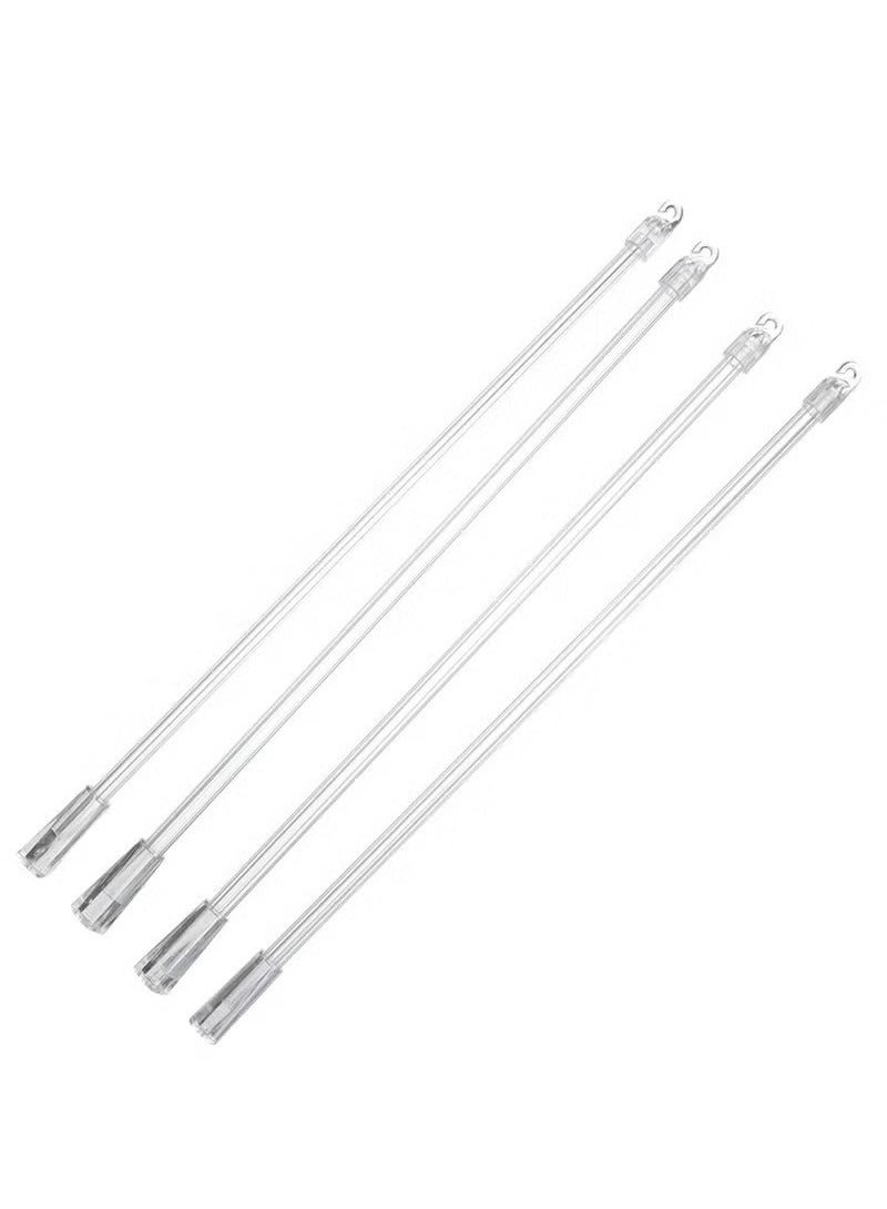 أخبار 6 قطع 17 بوصة عصا ستائر عمودية قطع غيار مع خطاف ومقبض بلاستيكي شفاف لفتح الستارة عصا ستائر نافذة طويلة قضيب إمالة - Image 3