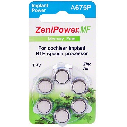 ZeniPower بطاريات زيني باور خالية من الزئبق لزراعة القوقعة 60 بطارية - Image 2