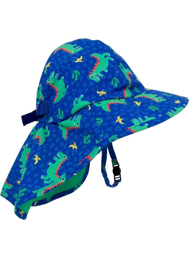 Zoocchini Summer Cap with Long Brim Protection - UPF 50+ - Devin The Dinosaur - 6-24M - Image 1
