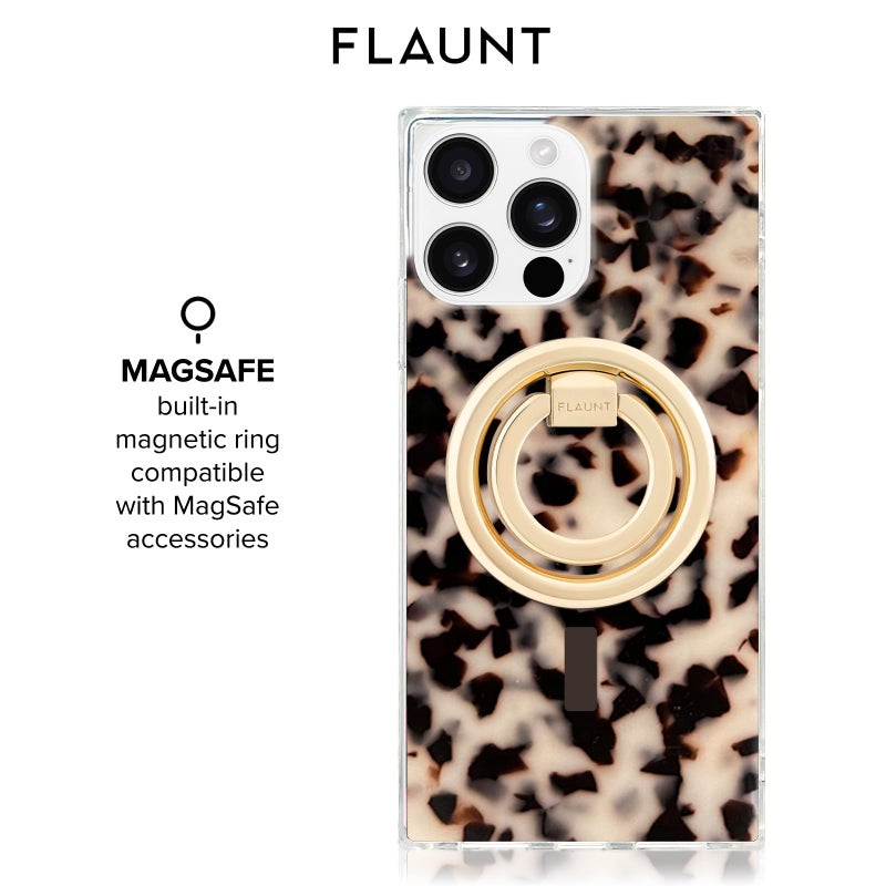 Flaunt Official Square Protective Case - Compatible with iPhone 16 Pro Max - Compatible with MagSafe & Wireless Charging - Drop-Tested & Shockproof - (Blonde Tortoise Shell) - Image 5