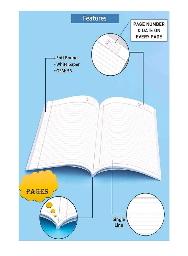 Rush Note Books Rough Notebook A4 Register - Ruled 60 GSM 360 Pages (29 x 21 cm) (Pack of 1) - Image 3