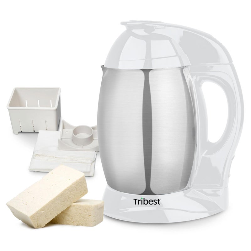 Tribest SB132 Soyabella Automatic Soy and Other PlantBased Milk Maker with Tofu Kit WhiteStainless Steel