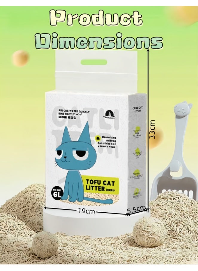 Cat Litter Fast Clumping, Flushable, Ultra Absorbent, 100% Natural Ingredients Litter, Water Dissolvable, Really Dust-Free, Low Tracking  Tofu Litter (Bamboo charcoal flavor) - Image 3
