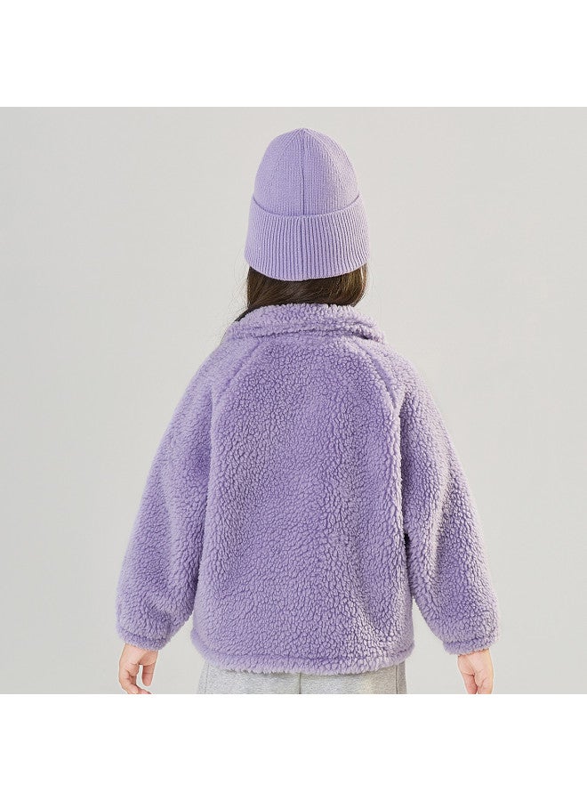 DEESHA 【basic Raglan Fleece Jacket】 بناتي خريف وشتاء مقاس متوسط-كبير أطفال قميص سميك علوي - Image 3