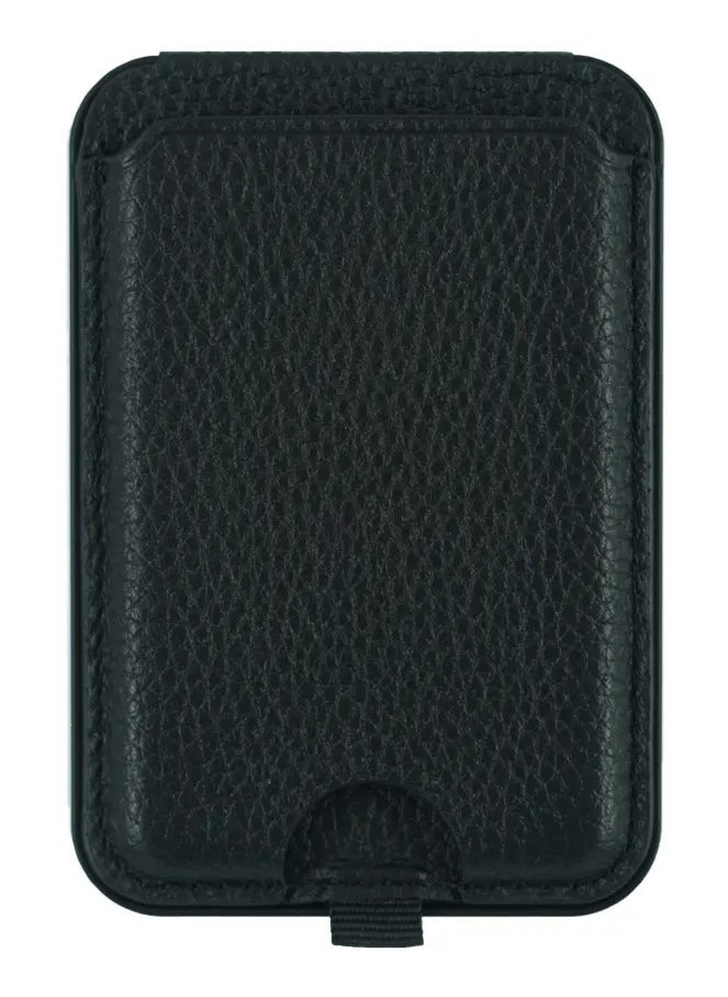 A-CASE A-CASE Card Holder, Kesem series Genuine Leather Card Holder with Stand for SmartPhone - BLACK LITCHI  - Image 1
