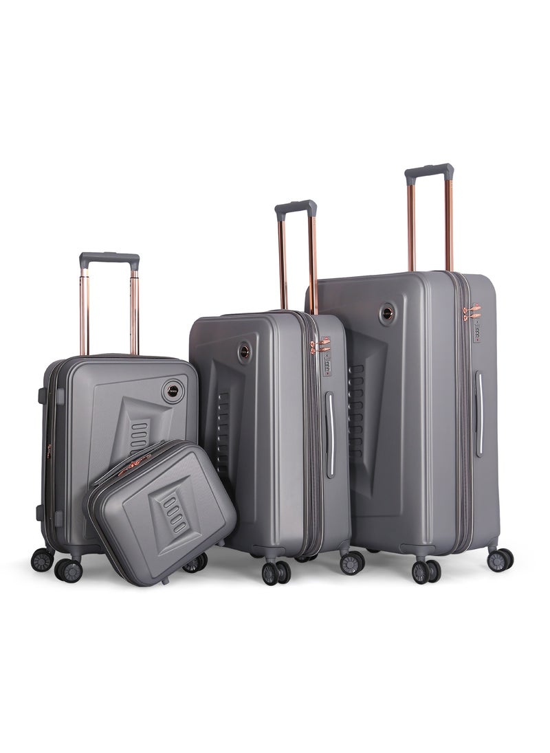Fancl - Fancl Hardshell Luggage Trolley 4 pcs Set,Grey - Image 1