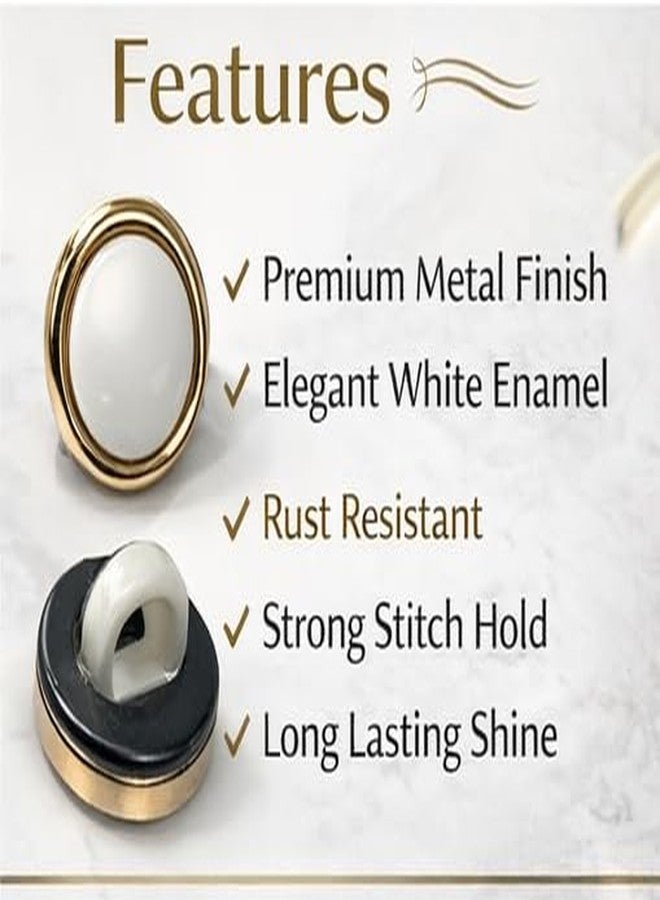 REENA Kurta Button Mens Pack of 10pc for Kurtas, Sherwani Fancy Studded Buttons. Multicolor (White Gold Kurta) - Image 3