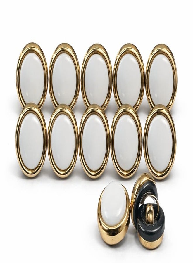 REENA Kurta Button Mens Pack of 10pc for Kurtas, Sherwani Fancy Studded Buttons. Multicolor (White Gold Kurta) - Image 1