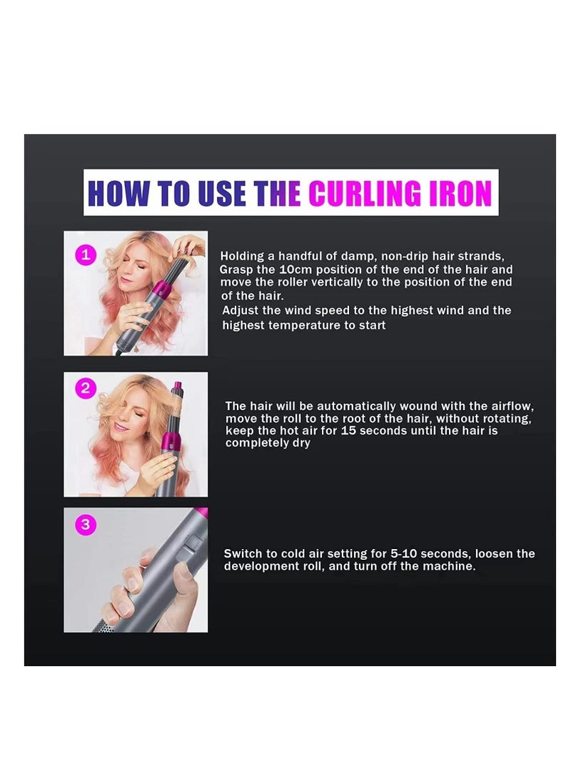 5 in 1 Curling Wand Hair Styler Curling ironfor Multiple Hair Types and Styles 5 in 1 Curling Set Purple+Gray - Image 3