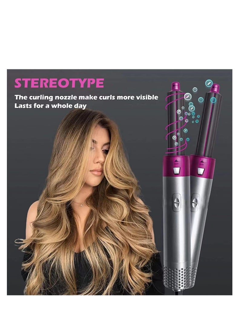 5 in 1 Curling Wand Hair Styler Curling ironfor Multiple Hair Types and Styles 5 in 1 Curling Set Purple+Gray - Image 5