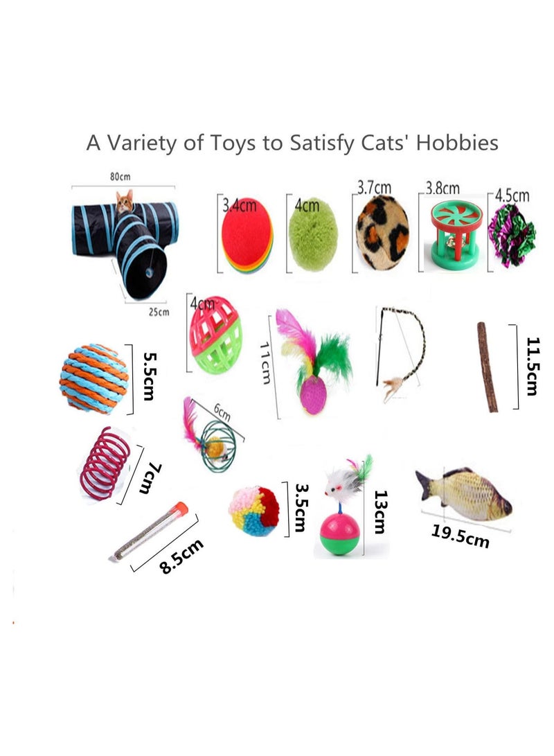 30 Pcs Cat Toys Interactive for Indoor Cats Tunnel Mouse Kitten Toys Cat Feather Teaser Wand Spring Toy - Image 4
