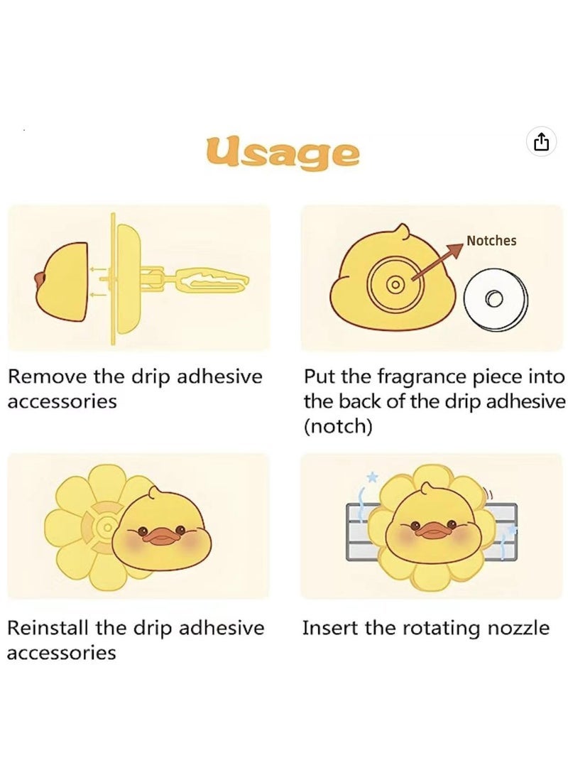 SYOSI SYOSI Car Air Vent Clip, Car Air Freshener Lovely Car Air Vent Air Freshener Clip Car Air Vent Decor Yellow Duck Automotive Interior Car Air Fresheners Vent Clip - Image 5