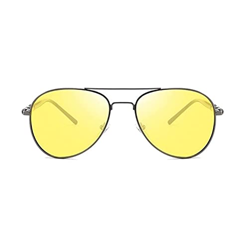 Dervin Unisex Adult Polarized Aviator Sunglasses (Black-Yellow) - Image 2