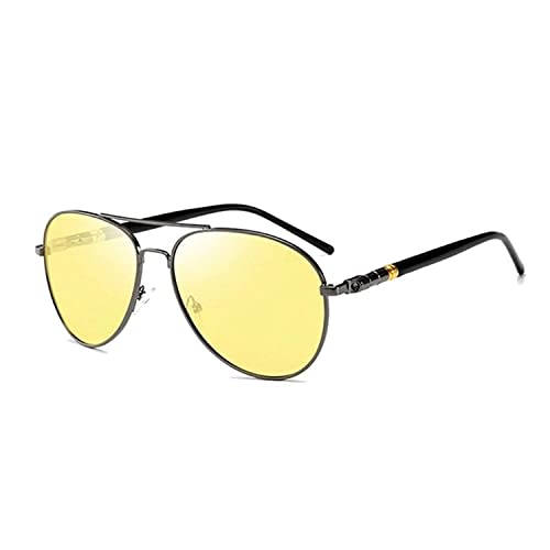 Dervin Unisex Adult Polarized Aviator Sunglasses (Black-Yellow) - Image 3