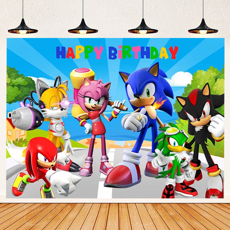 بارتي Party Sonic The Hedgehog Backdrop 150cm x 100cm Used