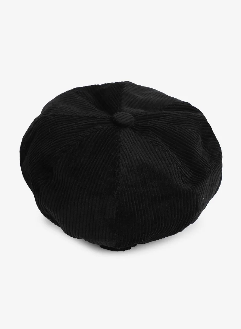 Haute Sauce Black Vintage Newsboy Cap