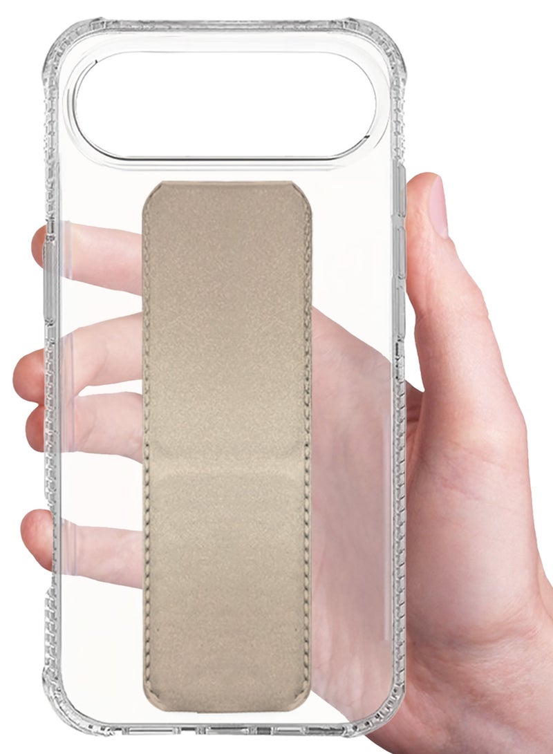 CATANES 3 Packs Finger Grip Clear Case Cover for iPhone 17 Air- Kickstand Car Magnetic Holder Multi-function Protective Two-in-one Case with Two 3D Screen Protectors - Golden - Image 5