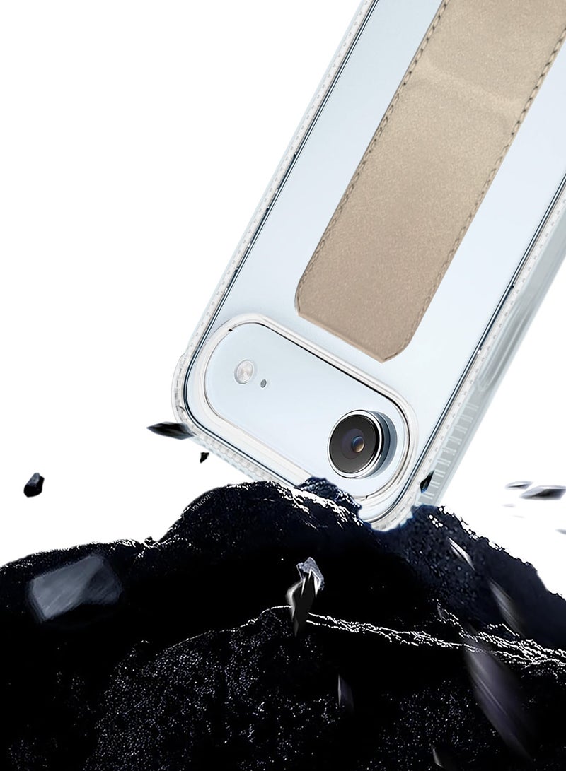 CATANES 3 Packs Finger Grip Clear Case Cover for iPhone 17 Air- Kickstand Car Magnetic Holder Multi-function Protective Two-in-one Case with Two 3D Screen Protectors - Golden - Image 2