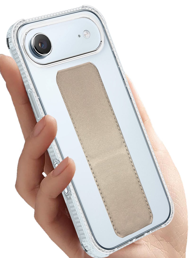 CATANES 3 Packs Finger Grip Clear Case Cover for iPhone 17 Air- Kickstand Car Magnetic Holder Multi-function Protective Two-in-one Case with Two 3D Screen Protectors - Golden - Image 3