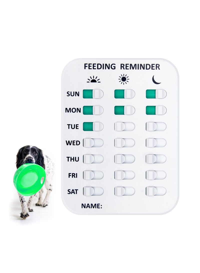 SYOSI Magnetic Dog Feeding Reminder, 3 Times A Day, Firmly Mount for Avoid Overfeeding, Cat Feeding Reminder Chart Track with Magnets Titles and Double-Sided Adhesive - Image 1