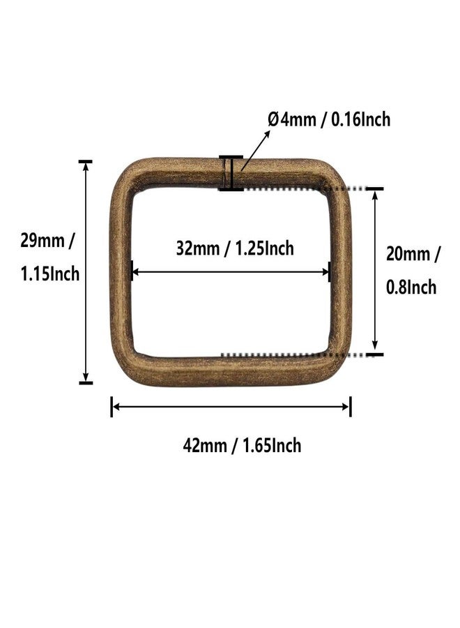 BIKICOCO Rectangle Buckle Ring Metal Non Welded 1.25x0.8 Inch Inside Dimensions Bronze Pack of 10 - Image 2