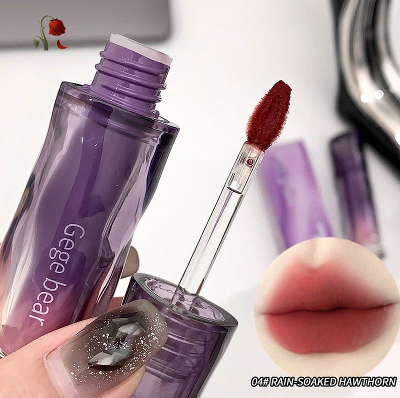 Gege bear 6 Colors Soft Mist Silky Matte Lip Glaze 3g, Waterproof Long Lasting Non-Stick Cup High Pigment Lip Tint for Women 01 Light Milk Peaches - Image 5