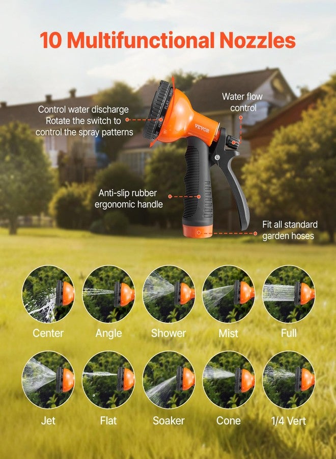 فيفور خرطوم حديقة معدني من فيفور بطول 100 قدم، خرطوم مياه من الفولاذ المقاوم للصدأ، خرطوم متين للحديقة الخلفية مزود بفوهة ذات 10 وظائف، أنبوب مياه مرن لا ينثني، خرطوم معدني خفيف الوزن للحديقة، للاستخدام الخارجي - Image 4