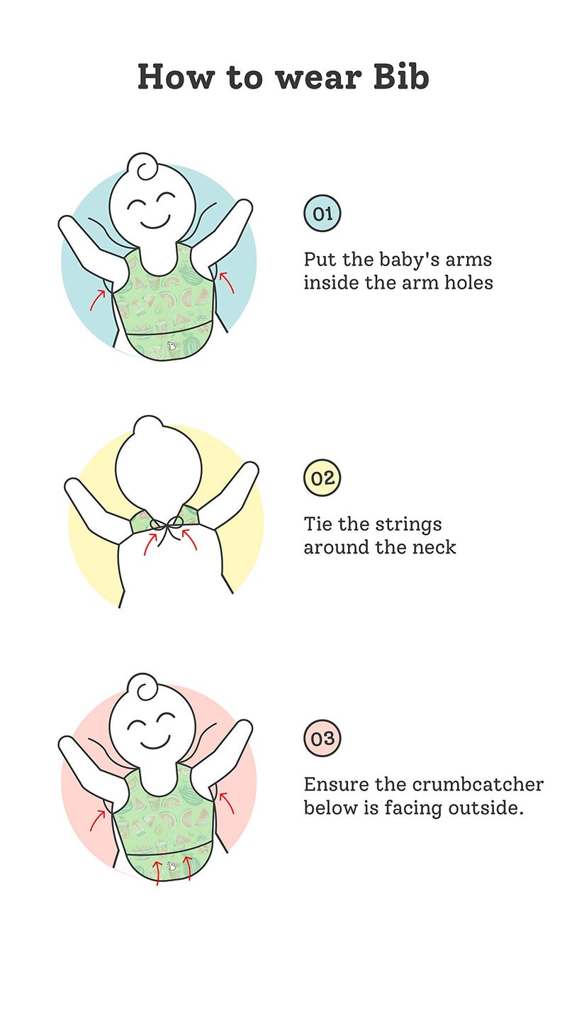 SuperBottoms WaterProof Apron Style Reversible Bib for babies with crumb catcher(Assorted Pack of 2) - Image 3